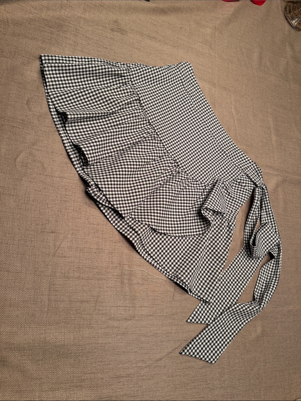 Blue Rain Black & White Gingham Ruffle Skort